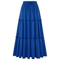 Arolina Women's Summer Maxi Skirt Trendy High Waist Pleated Ruffle Long Skirts Flowy Beach Boho Skirt Dress with Pockets