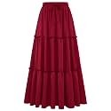 Arolina Women's Summer Maxi Skirt Trendy High Waist Pleated Ruffle Long Skirts Flowy Beach Boho Skirt Dress with Pockets