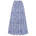 Arolina Women's Summer Maxi Skirt Trendy High Waist Pleated Ruffle Long Skirts Flowy Beach Boho Skirt Dress with Pockets