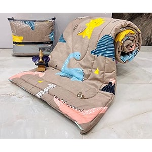 aroma brand- cotton winter cartoon kids single bed comforterac quilt for boys and girls size 60  100 inches brown-dainasaur tc - 250