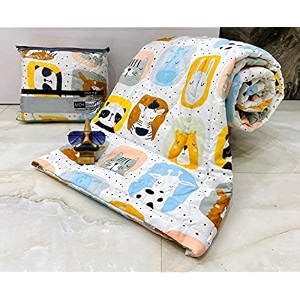 aroma brand- cotton winter cartoon kids single bed comforterac quilt for boys and girls size 60  100 inches white-animals tc - 250
