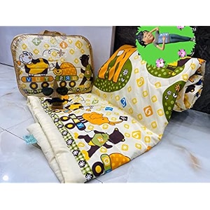aroma brand- cotton winter cartoon kids single bed comforterac quilt for boys and girls size 60  100 inches yellow-giraffe tc - 250