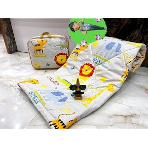 aroma brand- cotton winter cartoon kids single bed comforterac quilt for boys and girls size 60  100 inches grey-zoo tc - 250