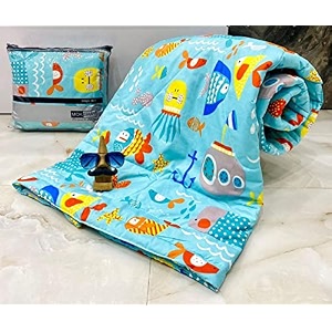 aroma brand- cotton winter cartoon kids single bed comforterac quilt for boys and girls size 60  100 inches sky-fishes tc - 250