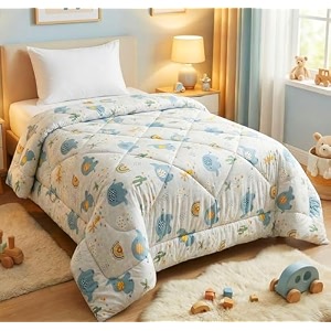 aroma brand- cotton winter cartoon kids single bed comforterac quilt for boys and girls size 60  100 inches grey-lions tc - 250