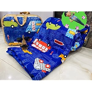 aroma brand- cotton winter cartoon kids single bed comforterac quilt for boys and girls size 60  100 inches blue-buses tc - 250