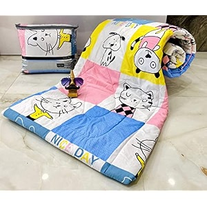 aroma brand- cotton winter cartoon kids single bed comforterac quilt for boys and girls size 60  100 inches multi-cat dogs tc - 250