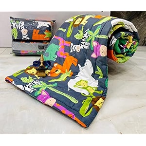 aroma brand- cotton winter cartoon kids single bed comforterac quilt for boys and girls size 60  100 inches grey-animals tc - 250