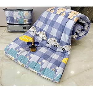 aroma brand- cotton winter cartoon kids single bed comforterac quilt for boys and girls size 60  100 inches purple-cars tc - 250
