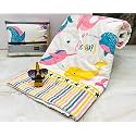 Aroma Brand- Cotton Winter Cartoon Kids Single Bed Comforter/AC Quilt for Boys and Girls (Size 60 * 100 inches) (White-Whale)| TC - 250
