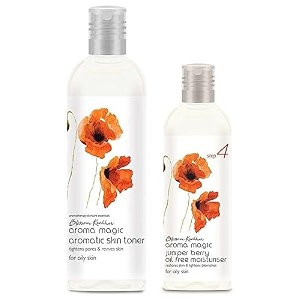 aroma magic aromatic skin toner 200ml and aroma magic juniper berry oil free moisturiser 100ml