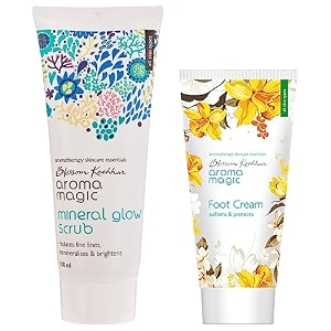 aroma magic mineral glow scrub 100ml amp foot cream 50g combo