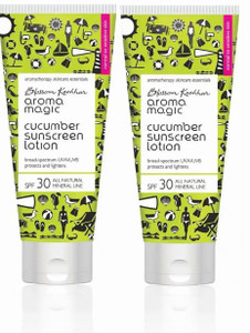 aroma magic sunscreen - spf 30 pa cucumber lotion  lightens  protects skin from uvauvb  pack of 2