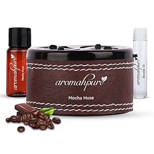 aromahpure dashboard car perfume with 50 ml anti smoke miniature fragrance oil  mocha muse - coffee fragrance car freshener  luxury car perfume for car interior