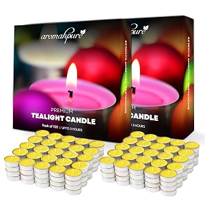 aromahpure scented decorative tealight candles  wax tealight candle  10 gm 200 pcs  thai lemongrass smokeless candles  3 hours burning time guaranteed  for home decoration amp celebration