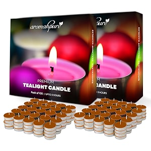 aromahpure scented decorative tealight candles  wax tealight candle  10 gm 200 pcs  vanilla fantasy smokeless candles  3 hours burning time guaranteed  for home decoration amp celebration