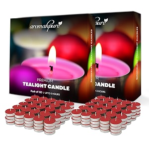 aromahpure scented decorative tealight candles  wax tealight candle  10 gm 200 pcs  bulgarian rose smokeless candles  3 hours burning time guaranteed  for home decoration amp celebration