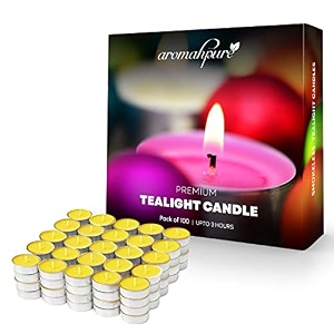 aromahpure scented decorative tealight candles  wax tealight candle  10 gm 100 pcs  thai lemongrass smokeless candles  3 hours burning time guaranteed  for home decoration amp celebration