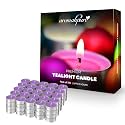 Aromahpure Scented Decorative Tealight Candles | Wax Tealight Candle | 10 gm, 100 Pcs | Joyful Lavender Smokeless Candles | 3 Hours Burning Time Guaranteed | for Home Decoration &amp; Celebration