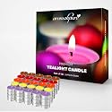 Aromahpure Scented Decorative Tealight Candles | Wax Tealight Candle | 10 gm, 100 Pcs |Assorted Smokeless Candles | 3 Hours Burning Time Guaranteed | for Home Decoration &amp; Celebration