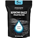 Aromasong Epsom Salt with Dead Sea Salt for Soaking - 100% Natural Unscented Bath Salts | Foot Soak for Tired Feet & Muscle Recovery | Pure Mineral Bath Salts | 5 lb