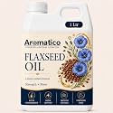 AROMATICO Flaxseed Oil for Skin, Hair, Scalp Massage &amp; Lightweight DIY Beauty Care | Omega 3,6 &amp; 9 Rich for Glowing Skin &amp; Hair Growth - 1Ltr