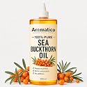AROMATICO Sea Buckthorn Oil, Cold Pressed for Glowing Skin, Face &amp; Hair for Daily Care | Omega 3,6,7 &amp; 9 Rich Berry Pulp Oil for Uneven tone, Acne &amp; Dry Skin | DIY Beauty - 200ml