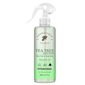 aromatique natural tea tree water tonermist sprayhydrosol -hydrating refreshing skin amp hair care solution - ph balancing acne-fighting daily use formula