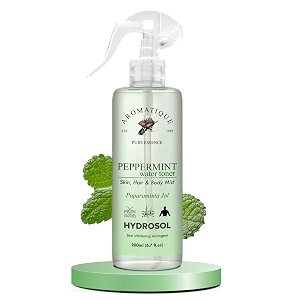 aromatique refreshing peppermint watertonermisthydrosol with peppermint oil for hair growth - cooling amp hydrating spray for skin and hair - balances amp revitalizes 200ml