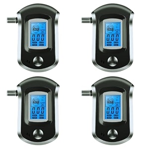 alcohol testing equipment portable breath alcohol measurement with 5 mouthpieces for personal professional home car drivers hotels hospitals event use - pack of 4
