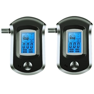 alcohol testing machine bac monitor with 5 nozzles - portable alcohol tester breath analyzer for safe driving home use self testing police use - pack of 2