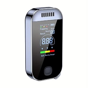 alcohol testing machine breath analyzer professional alcohol tester checker alcometer with lcd digital display usb rechargeable portable alcohol detector breathalyzer - aro 7