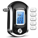 Portable Alcohol Detector Breathalyzer with 5 Mouthpieces, Digital LCD Breath Test Accurate Analyzer/Tester, Advanced Semiconductor Sensor Police Alcohol Testing Machine