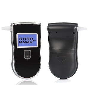 portable alcohol testing machine with 5 mouthpieces alcohol tester breath analyzer checker machine professional alcometer bac tester with lcd display alcohol detector aro-70