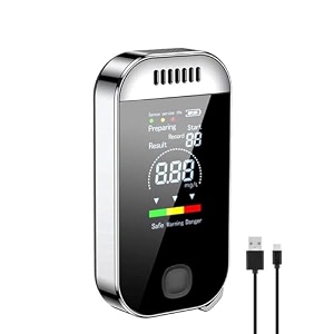 portable amp advance alcohol tester  usb rechargeable digital display color screen alcohol testing machine for personal amp professional use  non- contact breath analyzer alcohol meter - aro-40