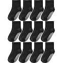 Aroveea Toddler Socks Cotton Non Slip Grip Ankle Baby 12 Pack for Kids Boys