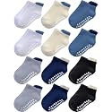 Aroveea Toddler Socks Cotton Non Slip Grip Ankle Baby 12 Pack for Kids Boys