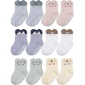 Aroveea Toddler Socks Cotton Non Slip Grip Ankle Baby 12 Pack for Kids Boys