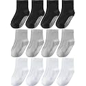 Aroveea Toddler Socks Cotton Non Slip Grip Ankle Baby 12 Pack for Kids Boys