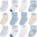Aroveea Toddler Socks Non Slip Grip Ankle Baby 12 Pack for Kids Boys Girls
