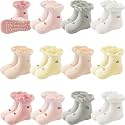 Aroveea Toddler Socks Non Slip Grip Ankle Baby 12 Pack for Kids Boys Girls