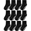 Aroveea Toddler Socks Non Slip Grip Ankle Baby 12 Pack for Kids Boys Girls