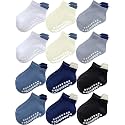 Aroveea Toddler Socks Non Slip Grip Ankle Baby 12 Pack for Kids Boys Girls