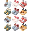Aroveea Toddler Socks Non Slip Grip Ankle Baby 12 Pack for Kids Boys Girls