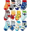 Aroveea Toddler Socks Non Slip Grip Ankle Baby 12 Pack for Kids Boys Girls