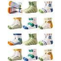 Aroveea Toddler Socks Non Slip Grip Ankle Baby 12 Pack for Kids Boys Girls