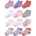 Aroveea Toddler Socks Non Slip Grip Ankle Baby 12 Pack for Kids Boys Girls