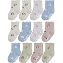 Aroveea Toddler Socks Non Slip Grip Ankle Baby 12 Pack for Kids Boys Girls