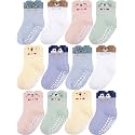 Aroveea Toddler Socks Non Slip Grip Ankle Baby 12 Pack for Kids Boys Girls