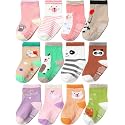 Aroveea Toddler Socks Non Slip Grip Ankle Baby 12 Pack for Kids Boys Girls